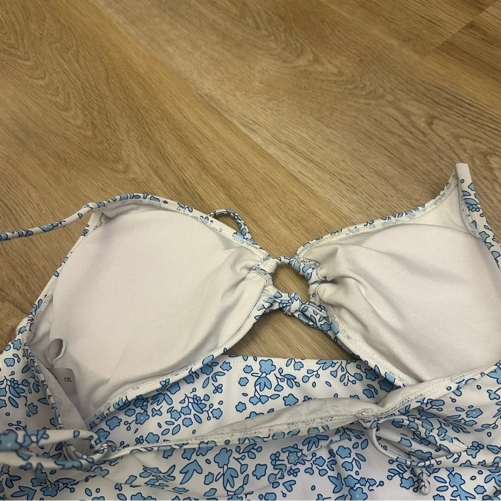 Amazon Blue and White Floral Bikini